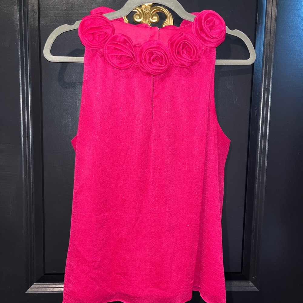 Jackie Jon New York Fuchsia Rosette Top